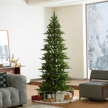 Prelit Artificial Christmas Tree, Cascade Evergreen Slim Christmas Tree with with 350 Color Changing LED Lights