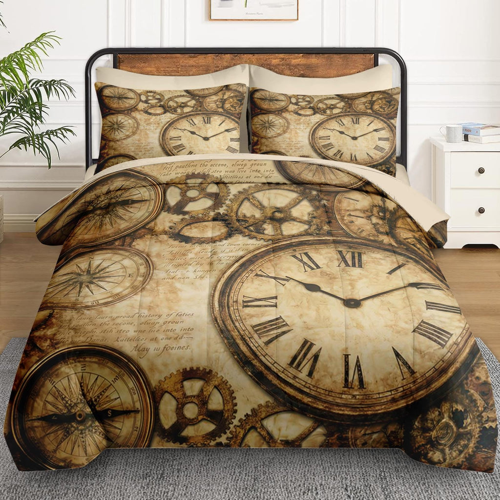 Full Comforter Set with Sheets, 7 Pieces Vintage Antique Bedding