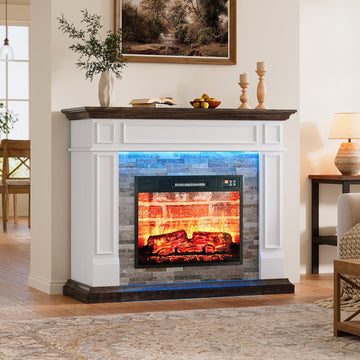 44" Electric Fireplace Mantel with LED Light & 23in Insert Heater