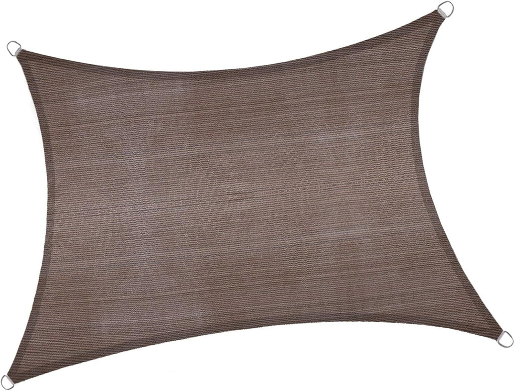 13' x 20' Rectangle Sun Shade Sail for Outdoor Patio, Brown | HDPE Fabric, 95% UV Block, Breathable Sunshade, Canopy