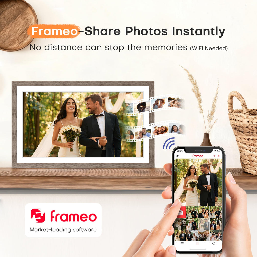 Digital Picture Frame, Frameo 15.6'' Digital Photo Frame WiFi Large Display