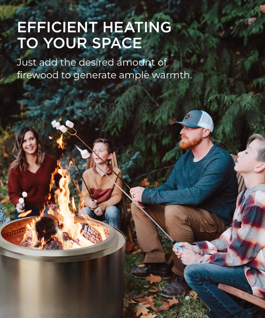 Smokeless Fire Pit, 19.7 inch Firepits for Outside with Removable Ash Pan