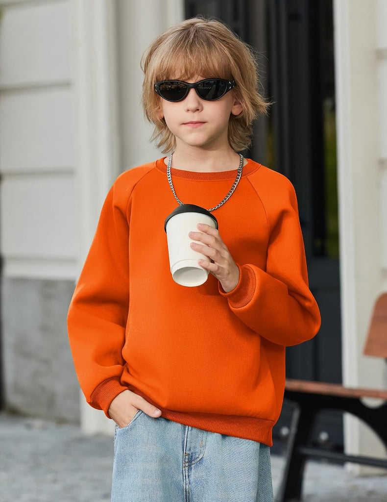 Boys Crewneck Sweatshirts Long Sleeve Fleece Pullover Lightweight