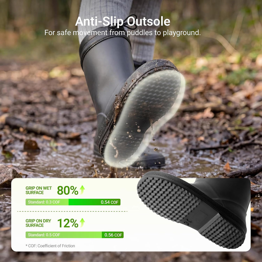 Kids Waterproof Drawstring Rain Boots