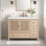Alaterre Furniture Lucca Bathroom Vanity - Freestanding Cabinet Without Sink