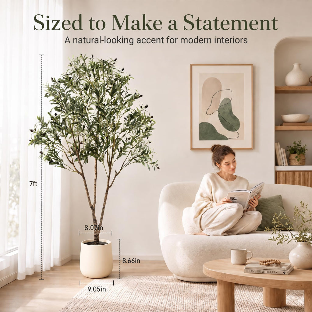 Olive Trees Artificial Indoor 7FT, Tall Faux Olive Tree