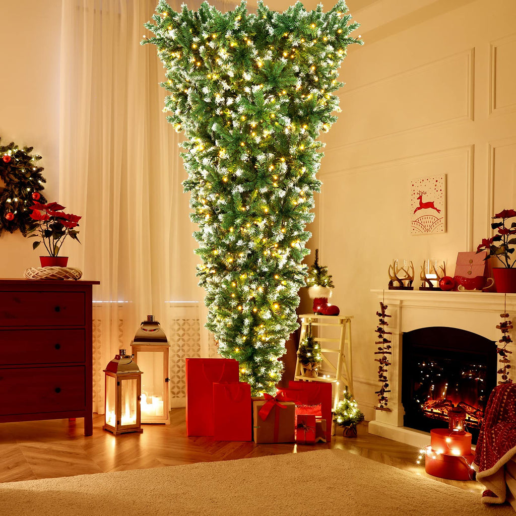 7.5FT Pre-Lit Upside Down Christmas Tree with 400 LED Lights