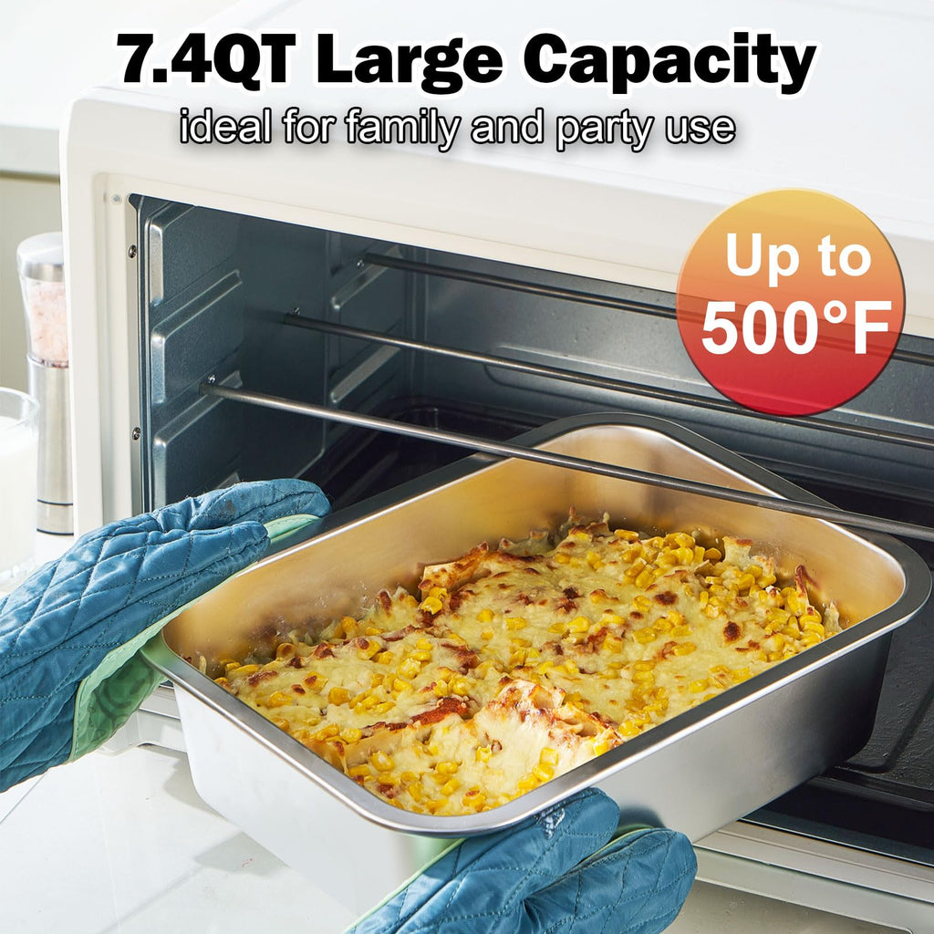 4 Inch Extra Deep Lasagna Baking Pan with Lid, 7.4Qt