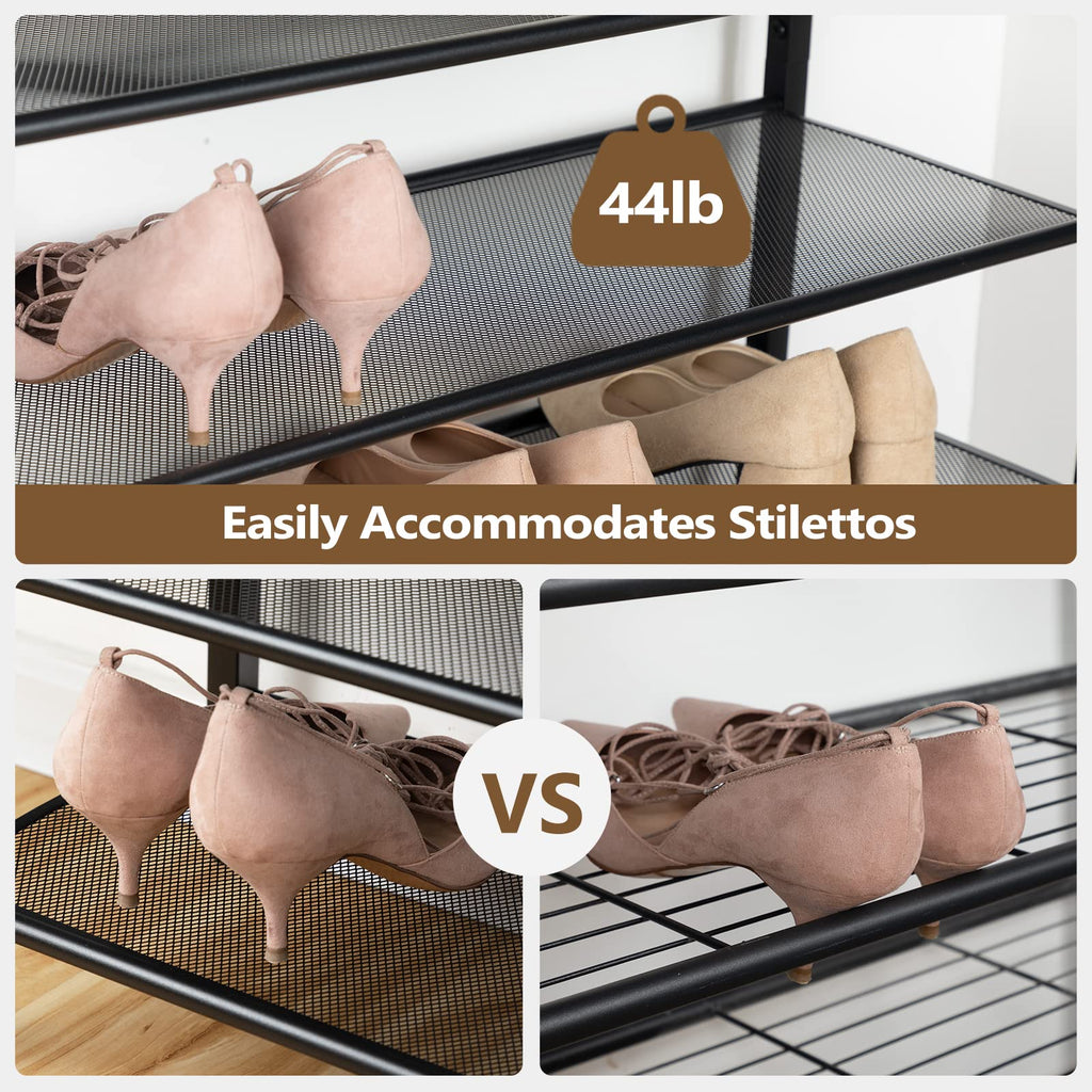 10 Tier Shoe Rack Organizer for Closet, Holds 36-40 Pairs, Tall Metal Shoe Storage Shelf, Sturdy Freestanding Shoe