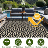 Outdoor Rug 9x12 Patio Waterproof, Large Outdoor Plastic Straw Rug, Reversible Out Door Carpet Campi