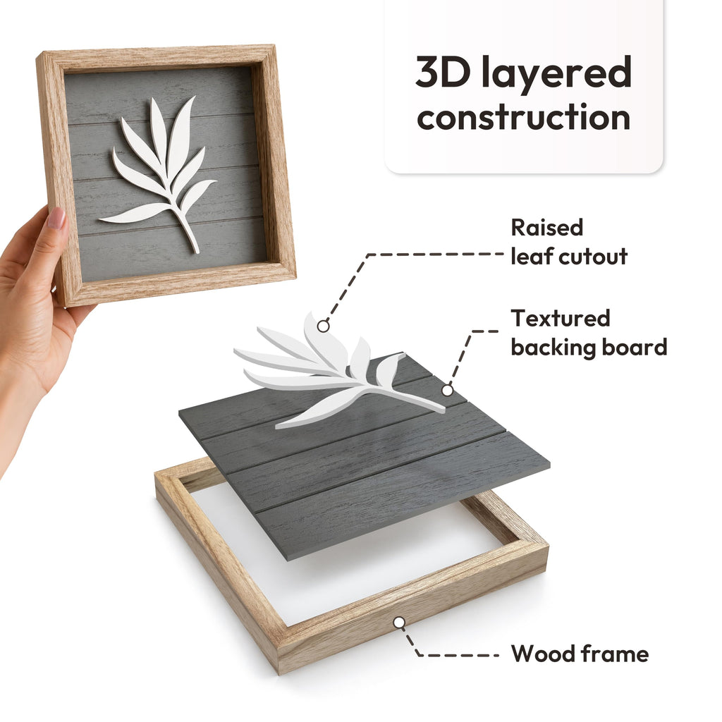 3d Framed Wall Art, Set of 4, Farmhouse Wall Decor