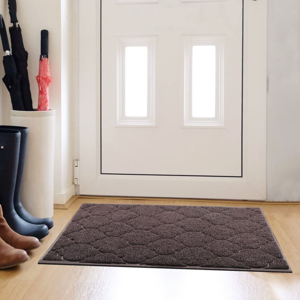 Door Mat, 46x35, Brown, Indoor Outdoor Front Entryway Doormat