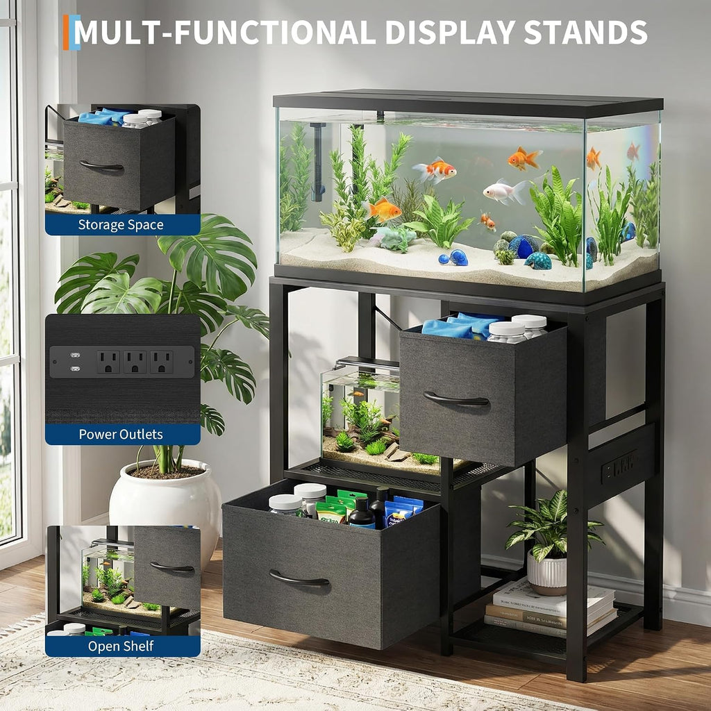 20-29 Gallon Fish Tank Stand, Aquarium Stand with Power Outlet