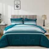 Dobuyly Teal Queen Comforter Set 7 Pieces