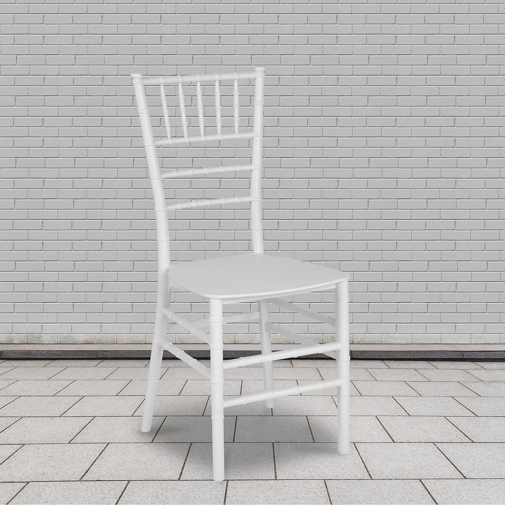 2 Pack HERCULES PREMIUM Series White Resin Stacking Chiavari Chair