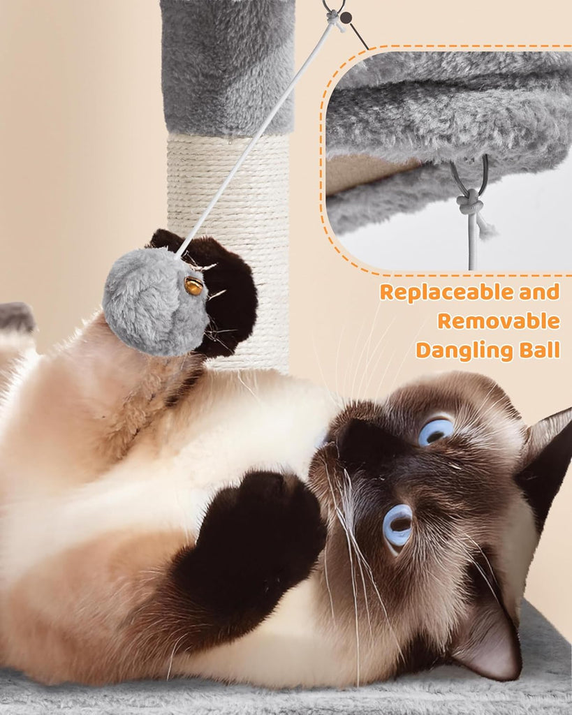 63in Sturdy Large Cat Tree for Indoor Heavy Cats, Tall Tower