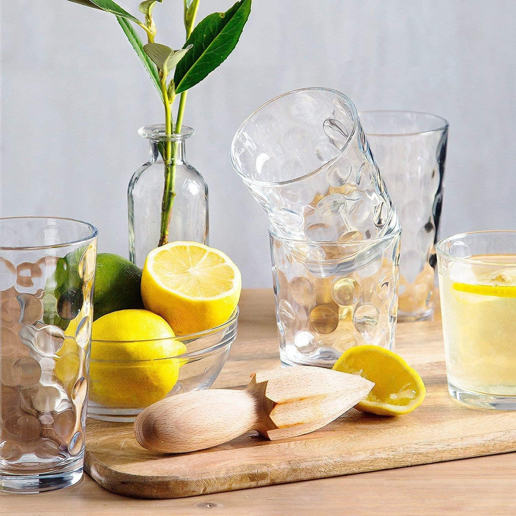 Glassware Drinking Glasses Set Of 8 4 Highball (17 oz.) Kitchen Glasses | 4 (13 oz.) Rocks Glass Cups for Water