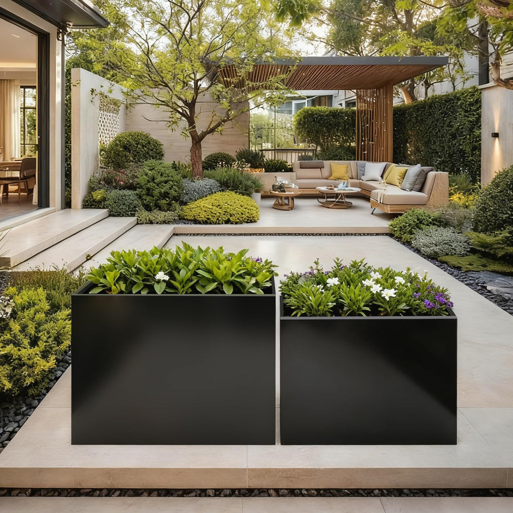 Metal Outdoor Planter 36" L x 15" W x 24" H for Metal Rectangular Planter