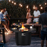 42in Propane Fire Pit Table, 50,000 BTU Auto-Ignition Outdoor Patio Fire Pit with Waterproof Cover, Blue Fire Glass & Convertible Lid – CSA - Image 7