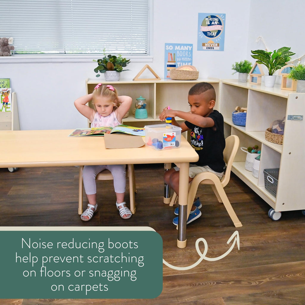 Value Stack 9" Child Chair, Natural Tan, 4 Pack, Stackable Ergonomic Seating Solution for Classrooms and Homeschools