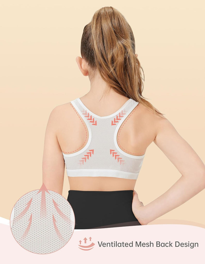 Soft Cotton Seamless Training Bras for Girls with Sewn Padding