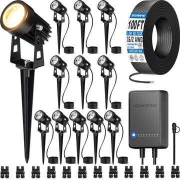 All-in-One LED Low Voltage Landscape Lighting Kit Dusk to Dawn