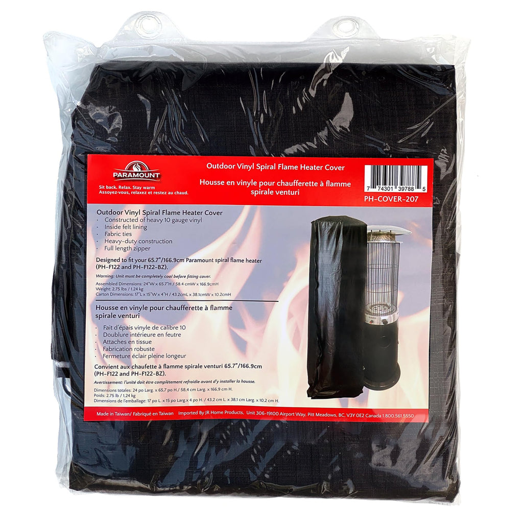 Outdoor Patio Heater Cover for Spiral Flame Heaters - black