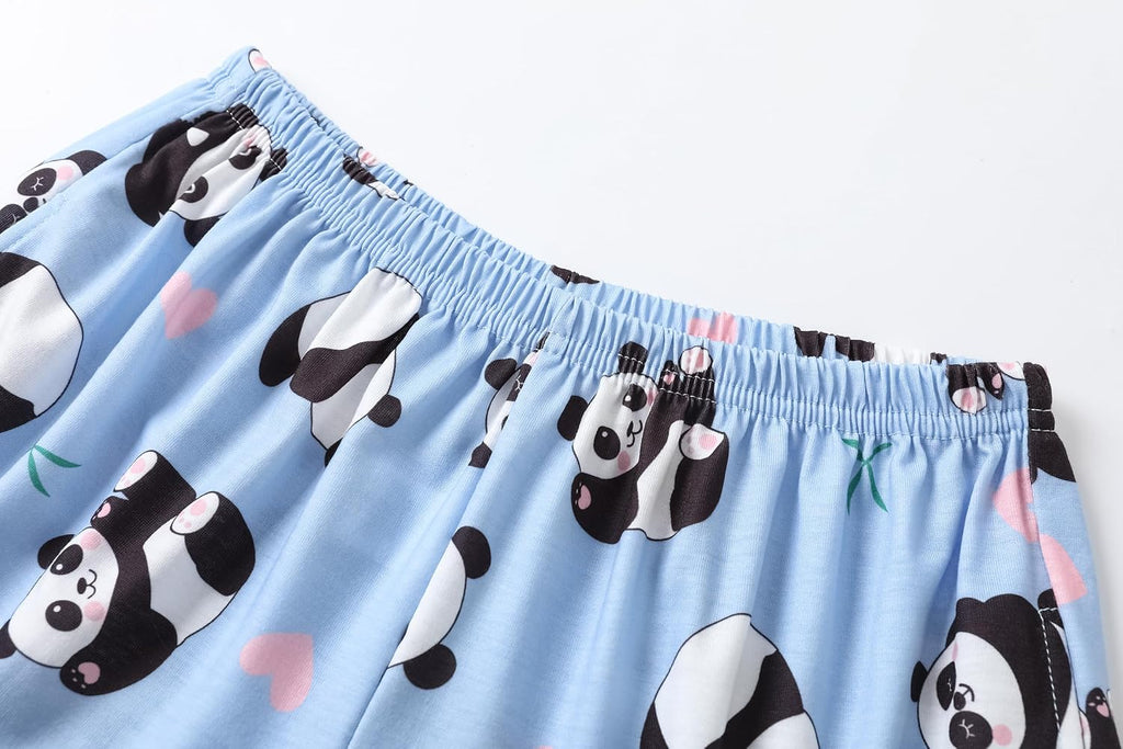 Girls Pajama Sets Summer Short Sleeve With Shorts & Pants Sleepwear