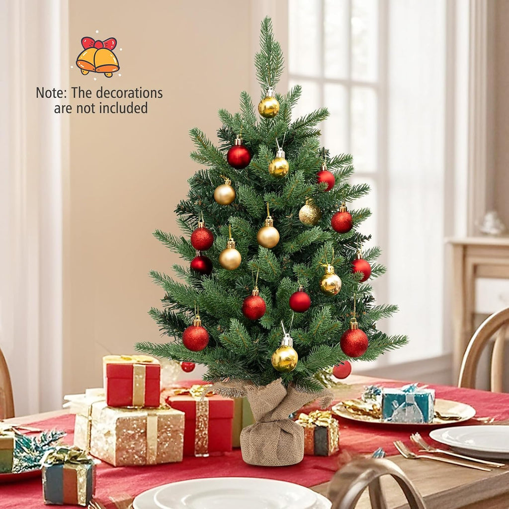 2ft Pre-Lit Tabletop Christmas Tree with 35 Lights, Battery Operated