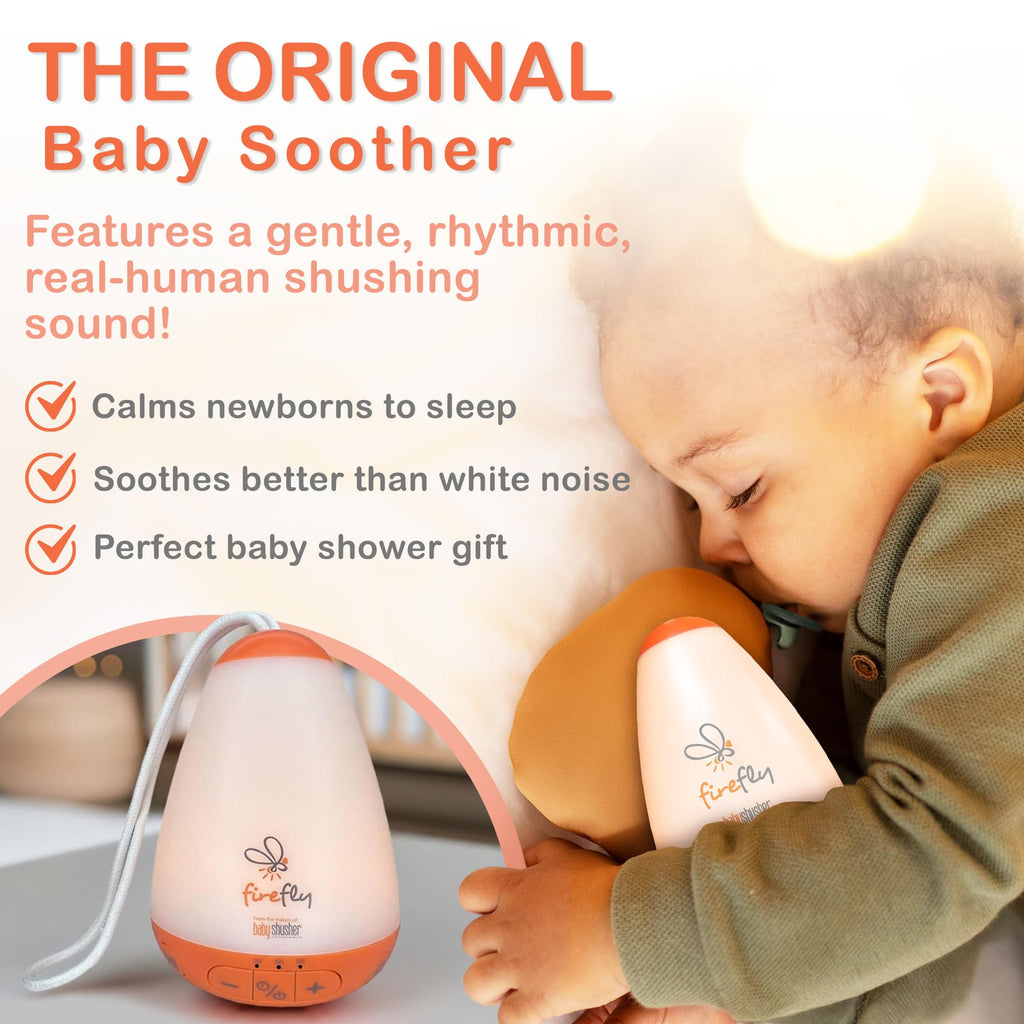 Shusher Firefly Baby Soother with Nightlight, White Noise, 1 Count