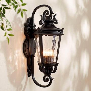 Casa Marseille 31" High Black Traditional Large Outdoor Wall Light Fixture