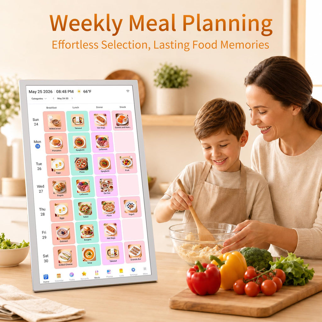 24-inch Smart Digital Calendar Touch-Screen-Whiteboard - Interactive Electronic eCalendar Whiteboard for Chore Chart
