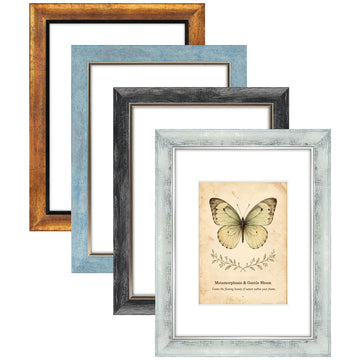 9x12 Picture Frames Set of 4, Rustic Retro Photo Frame(Multicolor)