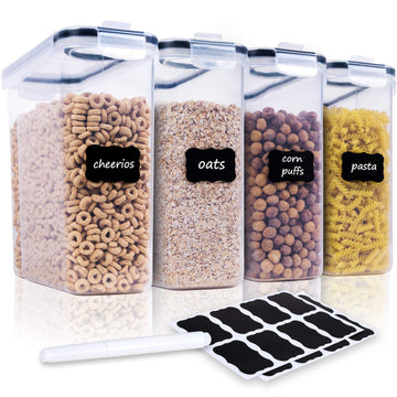 Cereal Containers Storage Set - 4 Piece Airtight Large Food Storage Containers(135.2oz), BPA Free Dispenser Plastic