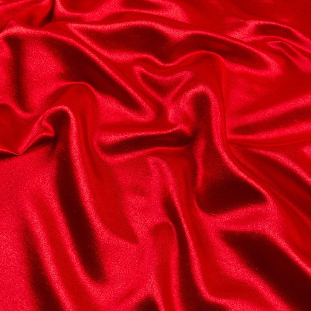 Shantung Sateen Red, Fabric by the Yard