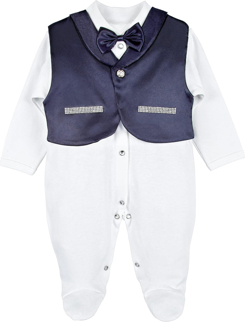 Baby Boy Jewels Crown Tuxedo Outfit Layette 5 Piece Gift Set