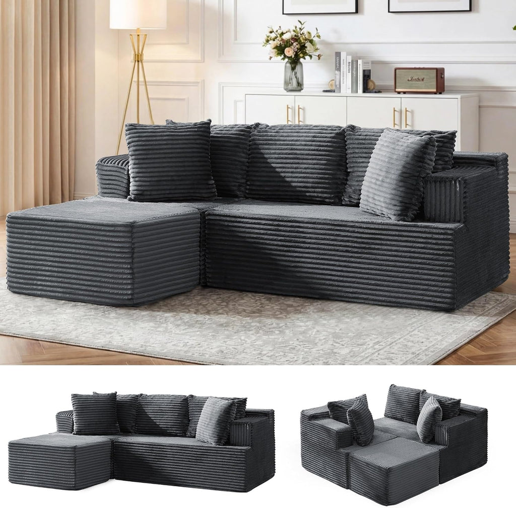 80" Cloud Modular Sectional Sofa with L-Shaped, Boneless Couches for Living Room