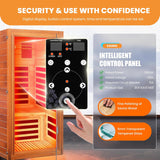 Far Infrared Sauna for Home 1 Person Indoor Wood Sauna Personal Spa Room 1065W 120V with Red Light Bluetooth Speakers