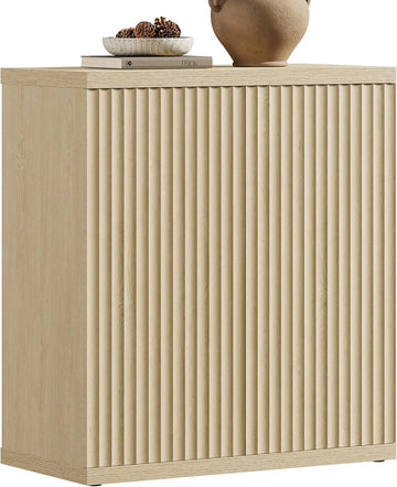 Buffet Cabinet with Storage Sideboard Cabinet with Doors & Shelves | Accent Sideboard Modern Credenza Fluted Storage