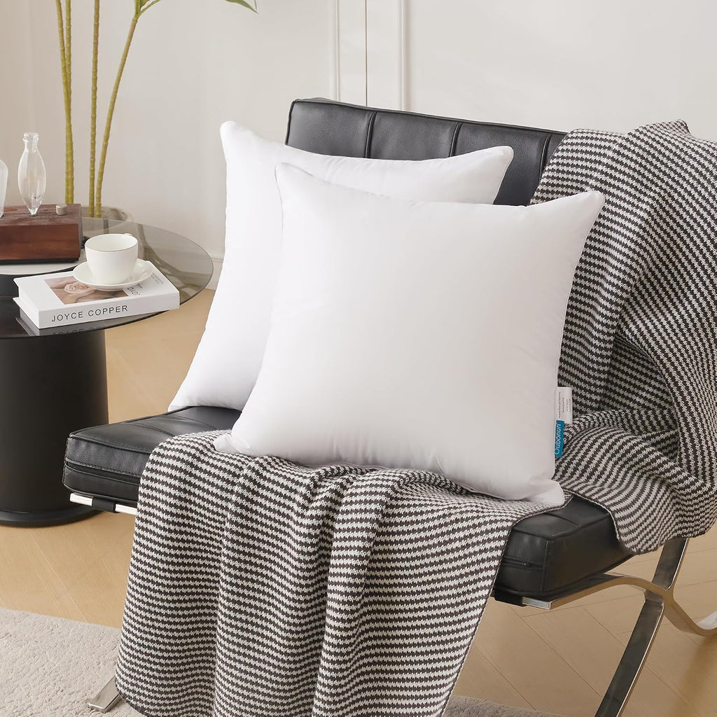 18"x18" Pillow Inserts () - 100% Cotton Cover, Square Throw Pillow Inserts for Couch, Sofa, Bed - Decorative - Set of 4