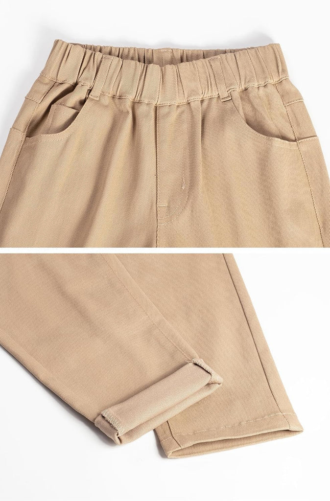 Boys Pull-On Chino Pants Stretch School Uniform Slacks