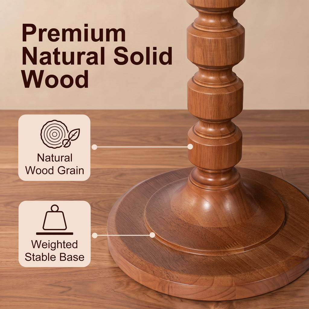 63.5"H Solid Wood Floor Lamp Bedroom, Pull Chain