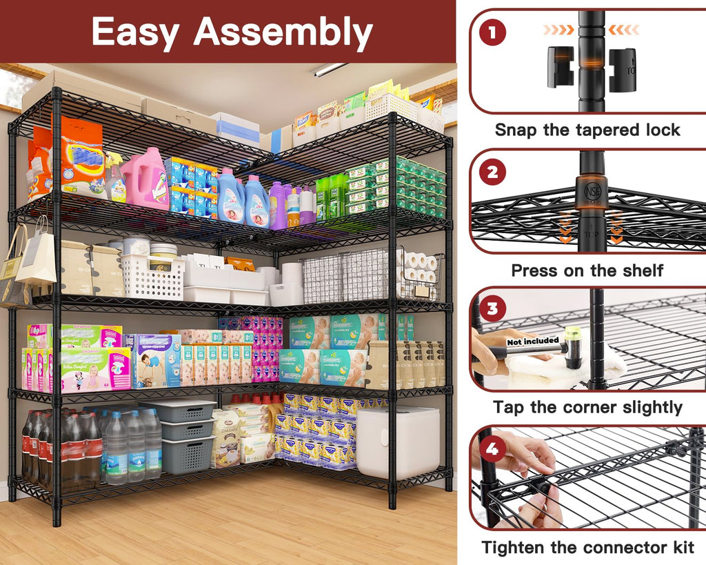 Heavy Duty Shelving Corner Shelves Pantry Shelving l Shaped Shelf