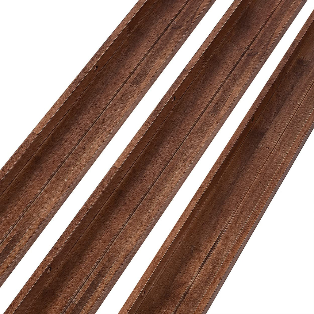 36 Inch Picture Ledge Shelf Rustic Wall Mount Light Walnut Long Narrow Picture Shelves Storage for Books Music Albums