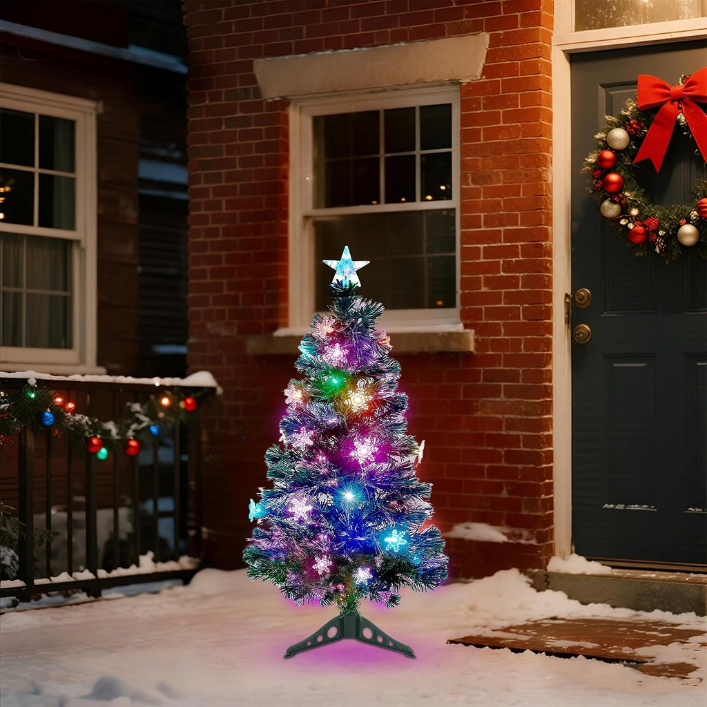 3 FT Fiber Optic Christmas Tree with Lights Artificial Xmas Trees