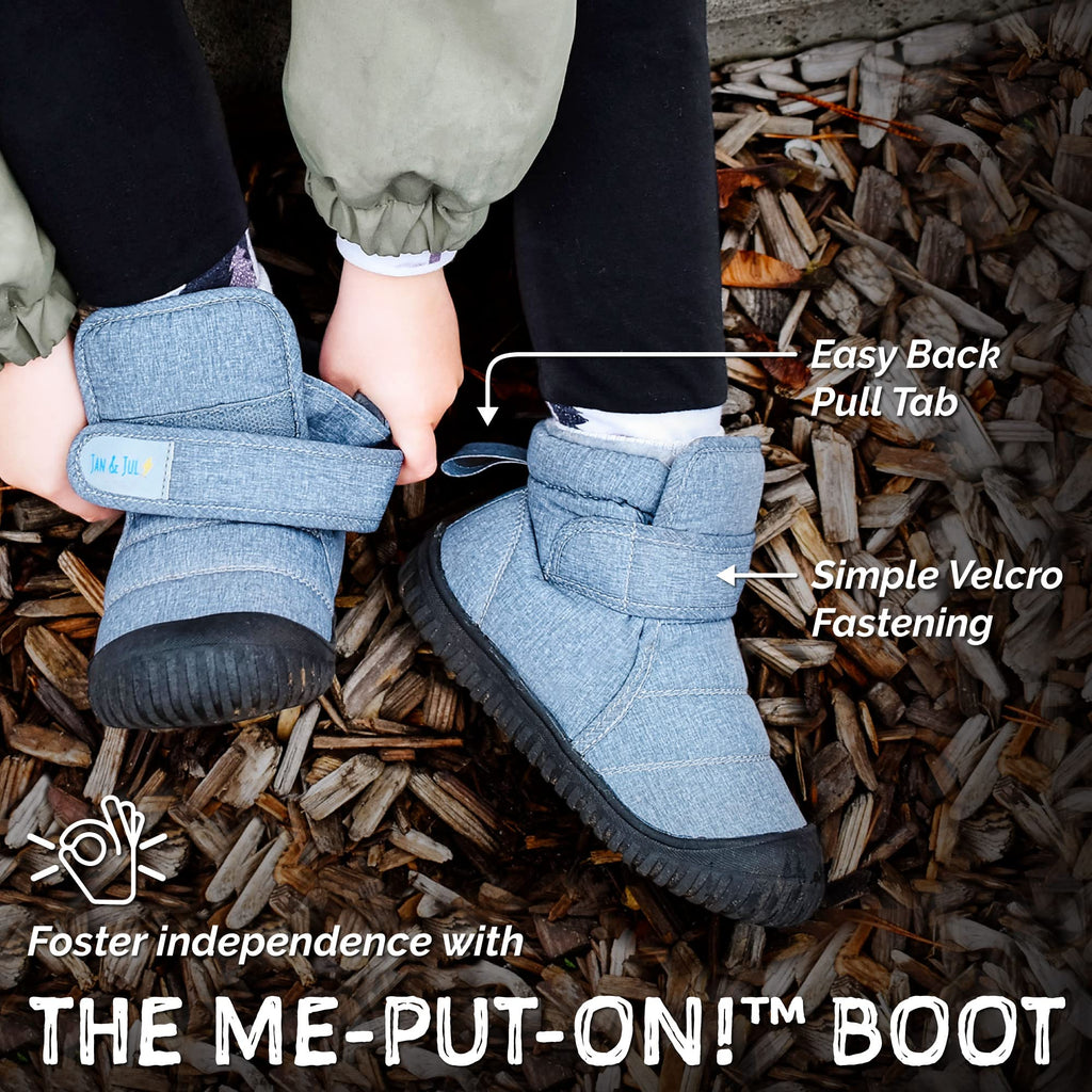 Toasty-Dry Booties for Toddlers (Grey Construction, US 4)