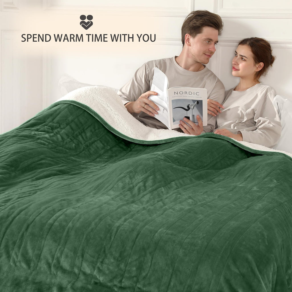 Heated Blanket Queen, 84"x90" Electric Blanket Queen Size Dual Control with 5 Heating Levels & 10 Hours Auto Off