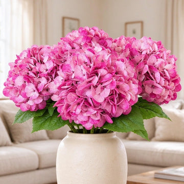 6 Stem Upgraded Real Touch Artificial Layered Petals Pink