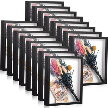 16 Pack 8 x 10 Inch Shadow Box Frame Display Cases, Black