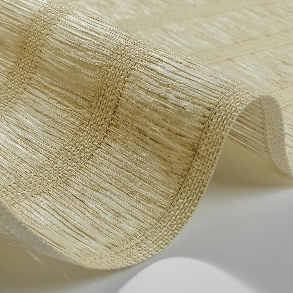 Jute Grasscloth Wallpaper, Serene | Boho Woven Wall Covering , Non-Pasted Single Roll, 23" W x 96" L